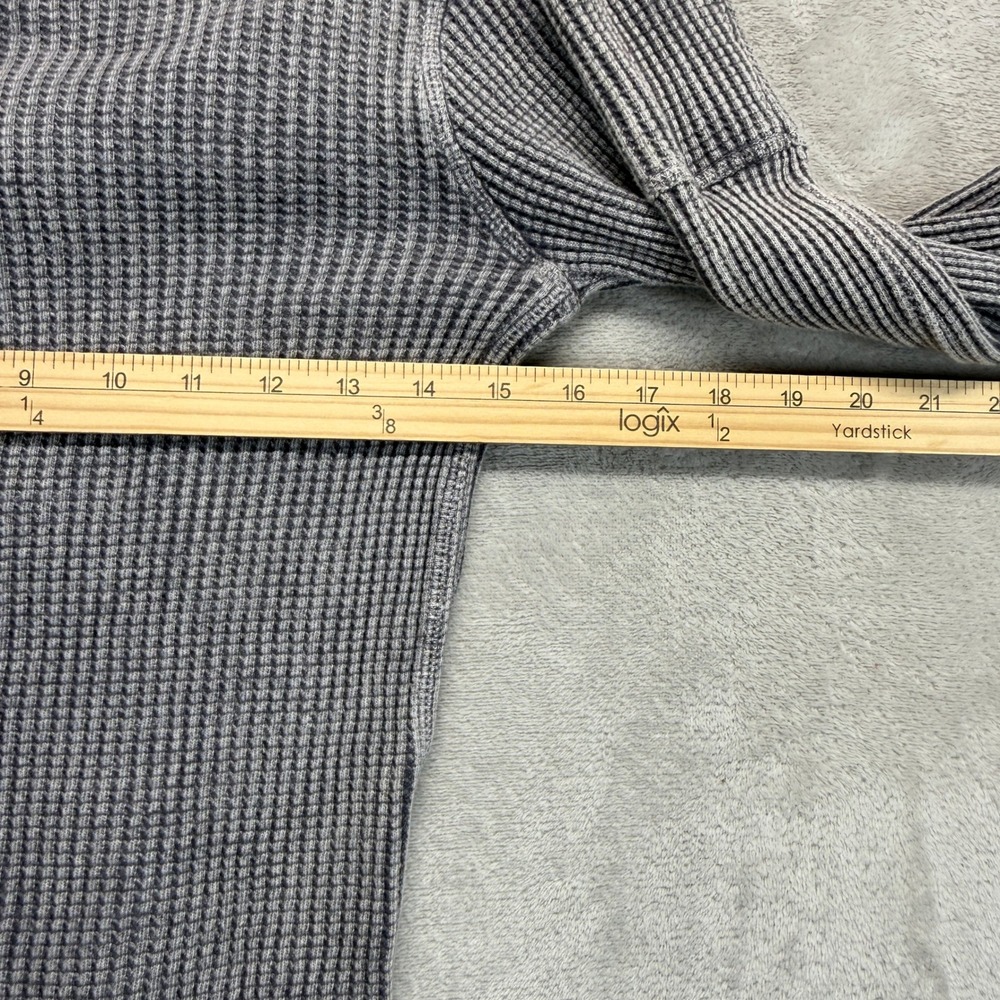 Free People One Shirt Women's Small Colt Thermal Henley Gray Waffle Long Sleeve - Picture 7 of 8